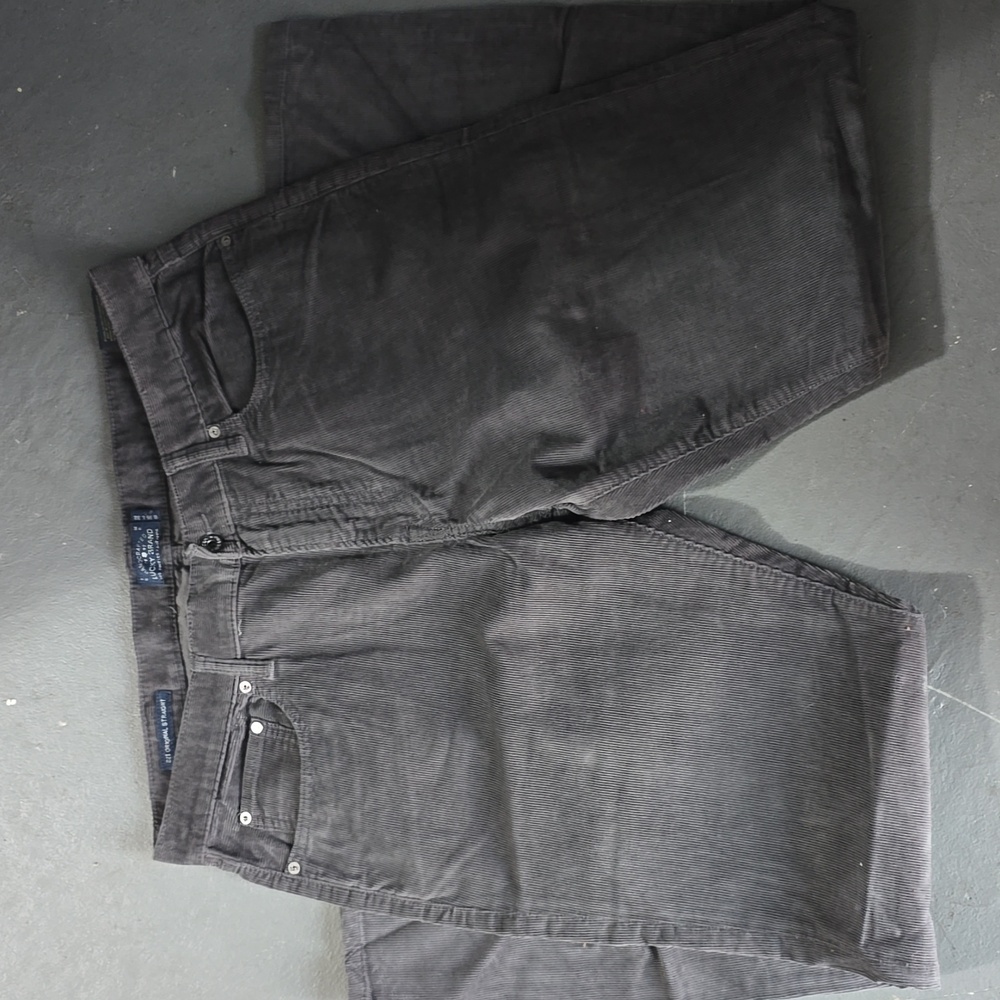Lucky Brand 221 Original Straight Corduroy  pants size 36 x 32 gray NEW NWT